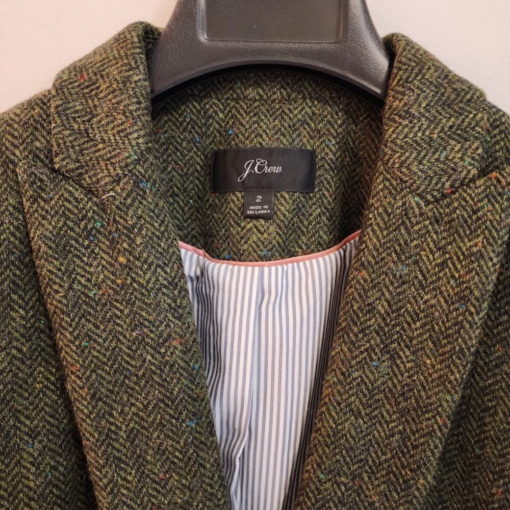 J. Crew Green English Wool Blazer - Picture 2 of 8